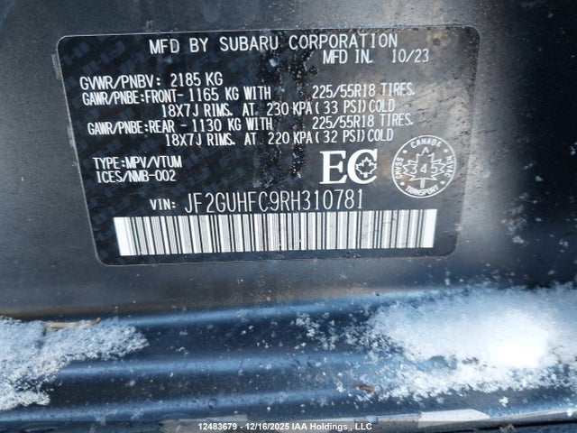 JF2GUHFC9RH310781 Subaru Crosstrek Sport