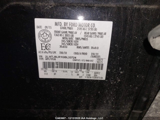 2LMTJ8LR1GBL33724 Lincoln MKX