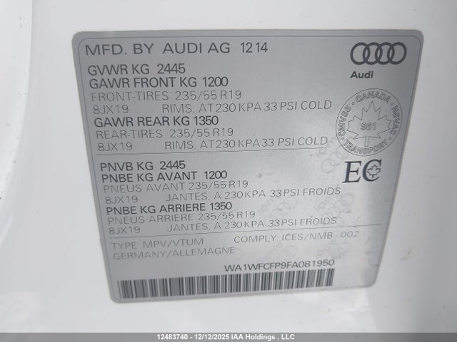 Audi Q5 2.0t Technik 2015 WA1WFCFP9FA081950 Image 19
