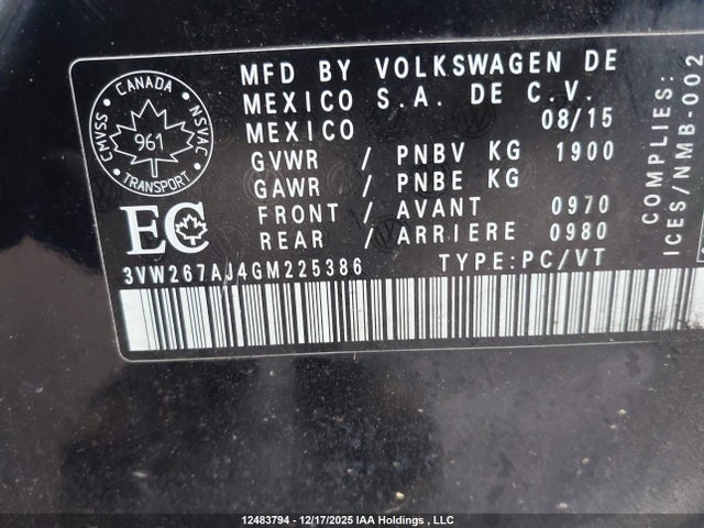 3VW267AJ4GM225386 Volkswagen JETTA S
