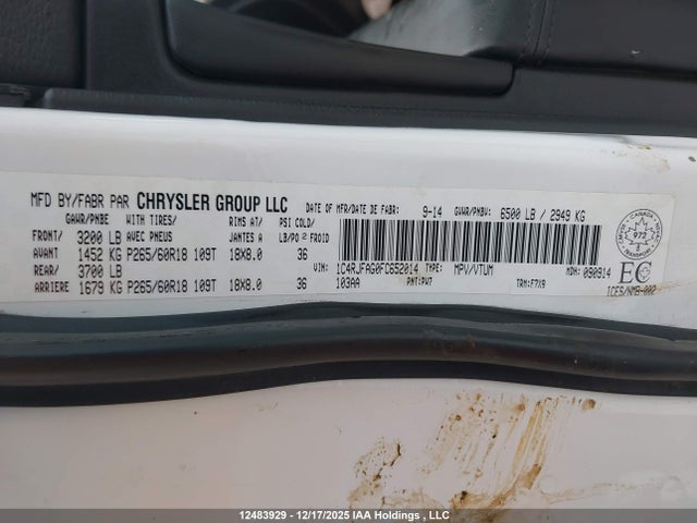 Jeep Grand Cherokee 2015 1C4RJFAG0FC652014 Image 18