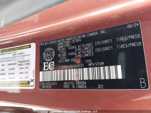 Lexus Rx 350h 2024 2T2BBMCAXRC049333 Image 9