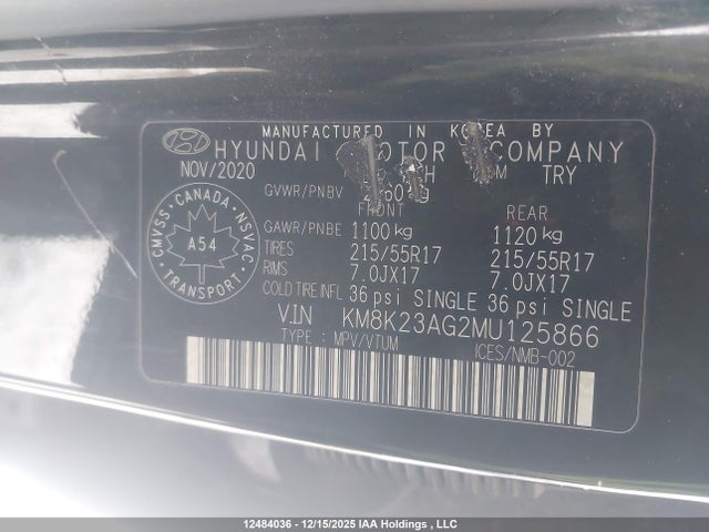 KM8K23AG2MU125866 Hyundai Kona Electric Sel