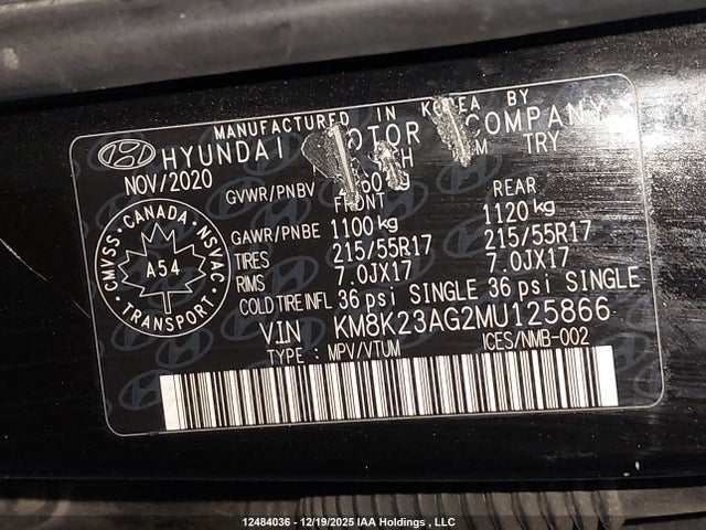 KM8K23AG2MU125866 Hyundai Kona Electric Sel