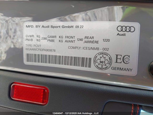 WUAAWCF53PA900678 Audi RS5