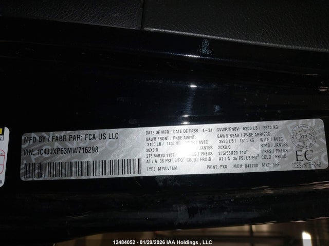 1C4JJXP63MW716298 Jeep Wrangler 4xe Unlimited Sahara