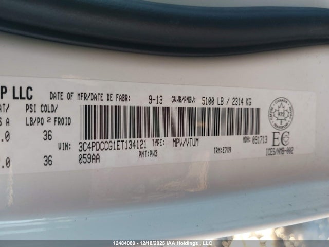 Aukcja sprzedaży 2014 Dodge Journey Sxt, vin: 3C4PDCCG1ET134121, numer aukcji: 12484089