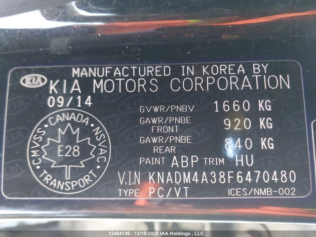 Продаж на аукціоні авто 2015 Kia Rio, vin: KNADM4A38F6470480, номер лоту: 12484136
