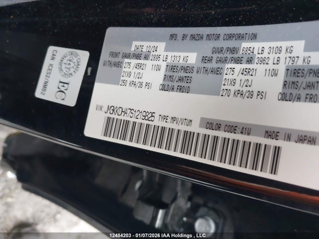 JM3KKDHA7S1219825 Mazda Cx-90 Phev Gt