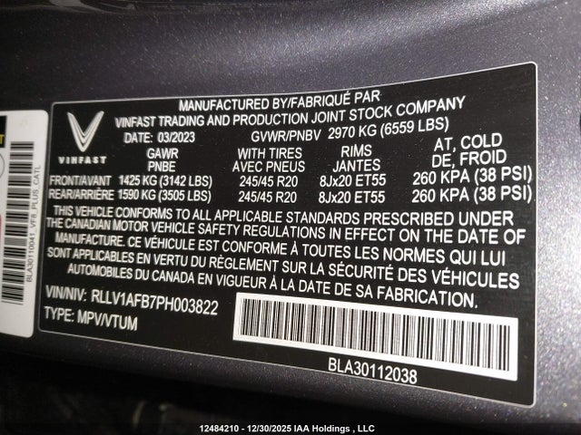 Vinfast Trading And Vf 8 Plus 2023 RLLV1AFB7PH003822 Image 9
