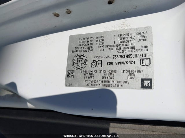 1GTZ7HFG8H1267222 GMC Savana 3500 Work Van