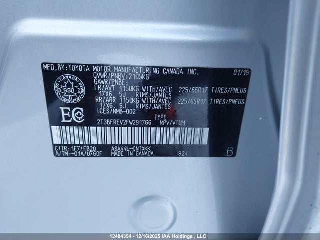 Toyota RAV4 LE 2015 2T3BFREV2FW291766 Image 18