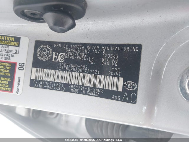 2T1BURHE9HC771124 Toyota Corolla L/le/xle/se/xse