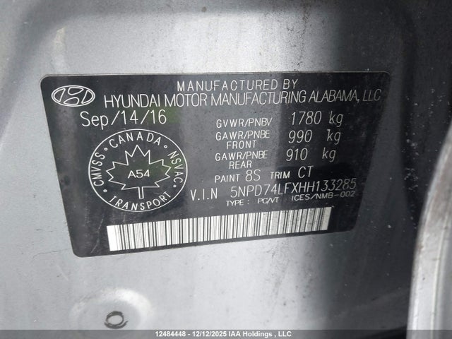 Продажа на аукционе авто 2017 Hyundai Elantra Se, vin: 5NPD74LFXHH133285, номер лота: 12484448