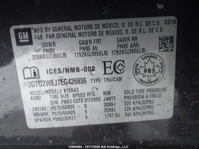 3GTU2WEJ7EG426836 GMC Sierra 1500 Denali