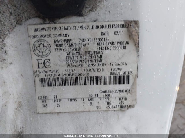 Aukcja sprzedaży 2011 Ford F450 Super Duty, vin: 1FDUF4GY0BEC08318, numer aukcji: 12484498