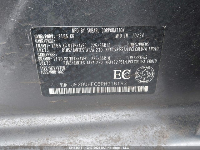 Subaru Crosstrek Onyx 2024 JF2GUHFC6RH916183 Image 9
