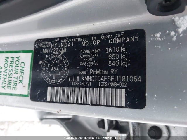 Продажа на аукционе авто 2014 Hyundai Accent Gl, vin: KMHCT5AE8EU181064, номер лота: 12484635