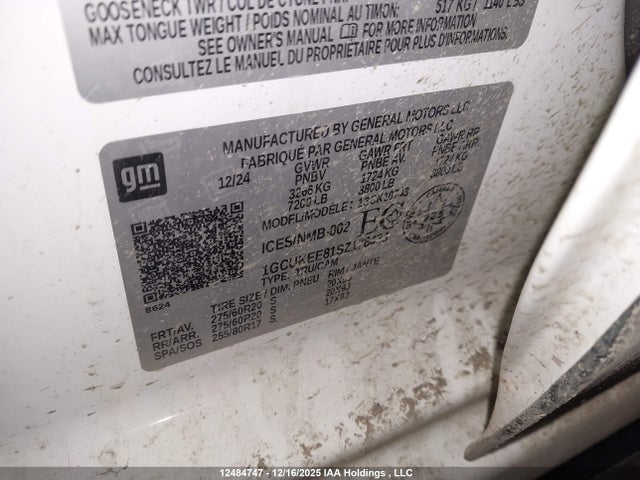 Продаж на аукціоні авто 2025 Chevrolet Silverado 1500 4wd Rst, vin: 1GCUKEE81SZ176433, номер лоту: 12484747