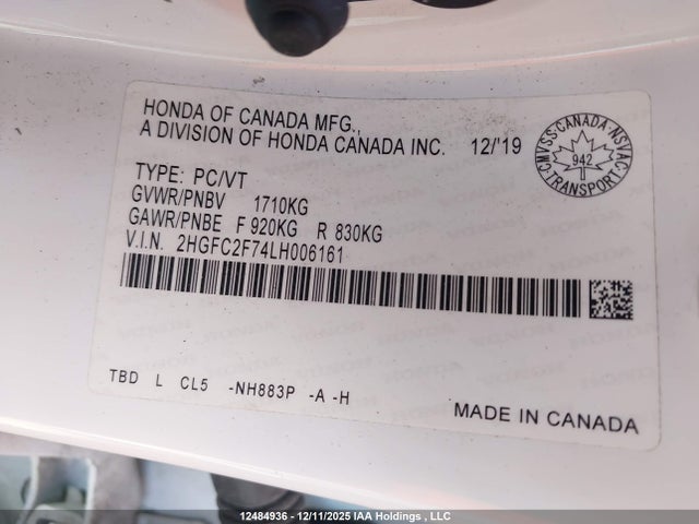 2HGFC2F74LH006161 Honda k20c2