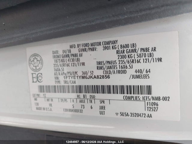 Ford Transit-150 2018 1FTYE1YM6JKA82856 Image 9