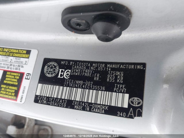 2T1KU4EE4EC135536 Toyota Matrix