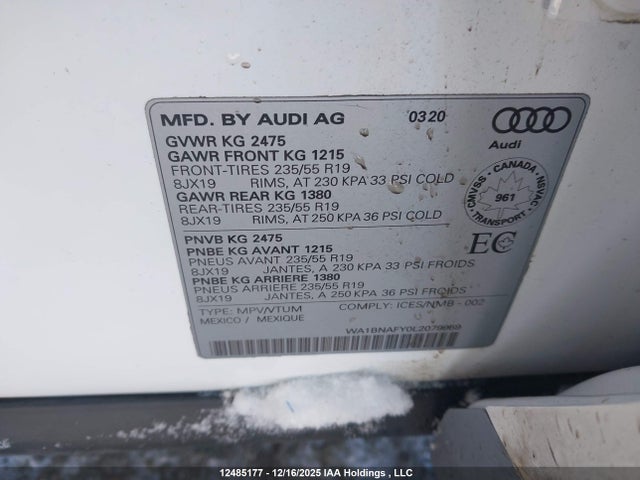 WA1BNAFY0L2079959 Audi Q5 Premium Plus