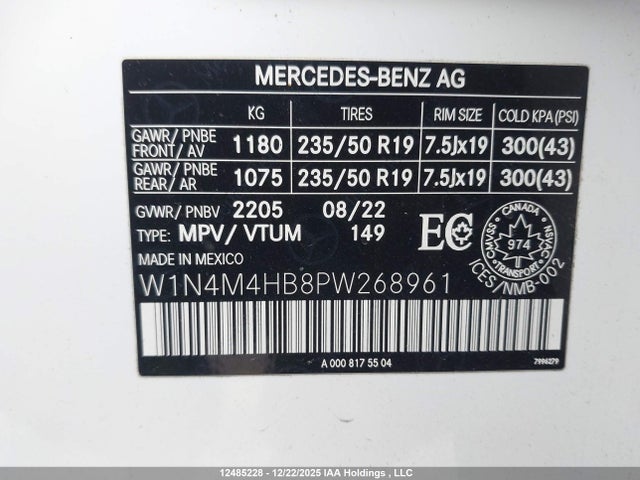 W1N4M4HB8PW268961 Mercedes-Benz Glb 250 4matic