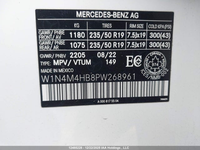 W1N4M4HB8PW268961 Mercedes-Benz Glb 250 4matic