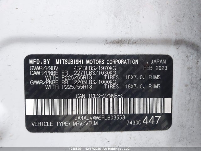 JA4AJVAW9PU603558 Mitsubishi RVR