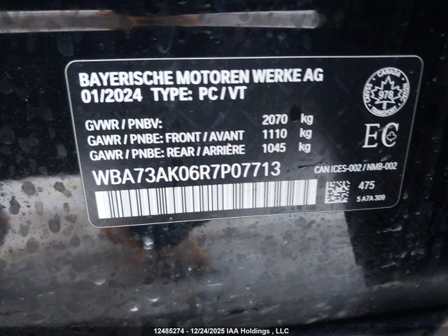 WBA73AK06R7P07713 BMW 228XI