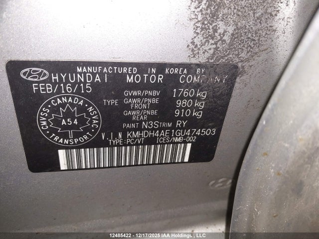 Продажа на аукционе авто 2016 Hyundai Elantra, vin: KMHDH4AE1GU474503, номер лота: 12485422