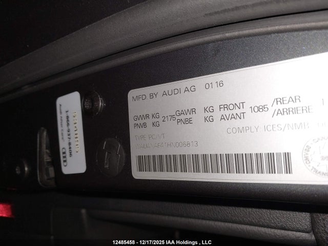 WAUANAF41HN006813 Audi A4 2.0t Komfort