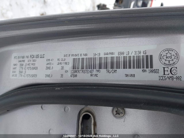1C6RR7KT7KS721427 RAM 1500