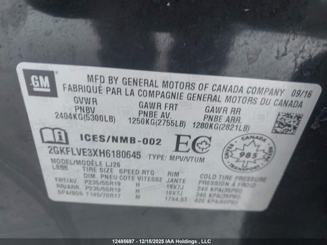 2GKFLVE3XH6180645 GMC Terrain Denali