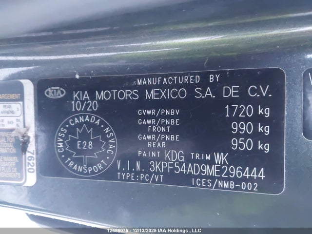 KIA mpi nu 2021 3KPF54AD9ME296444 Image 9