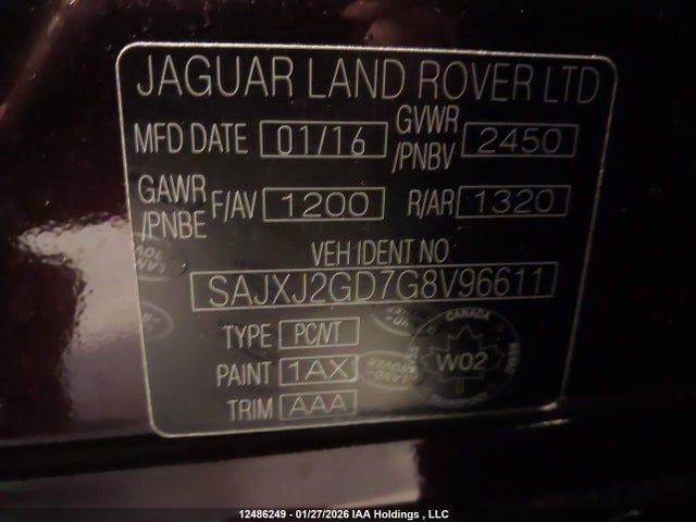 SAJXJ2GD7G8V96611 Jaguar Xjl Portfolio