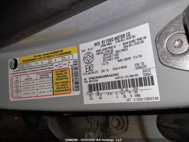 3FMCR9B62MRA42082 Ford Bronco Sport
