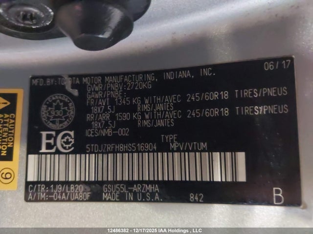 5TDJZRFH8HS516904 Toyota Highlander Se/xle
