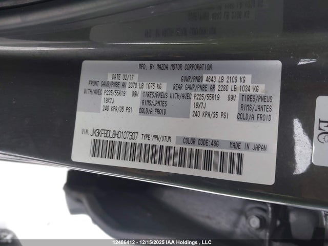 JM3KFBDL8H0107307 Mazda Cx-5 Grand Touring