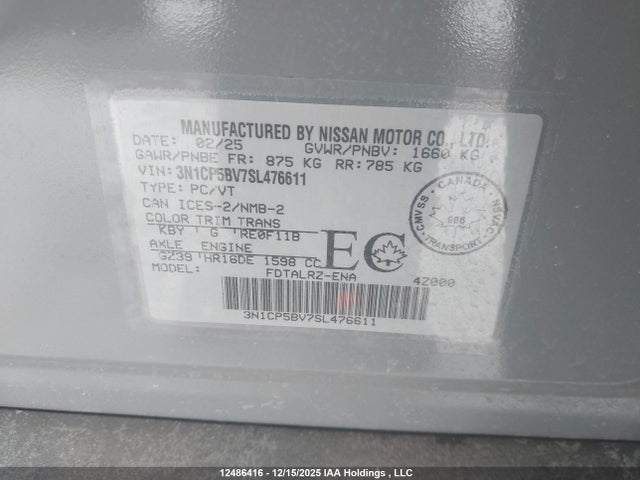 Nissan Kicks Play S 2025 3N1CP5BV7SL476611 Image 18