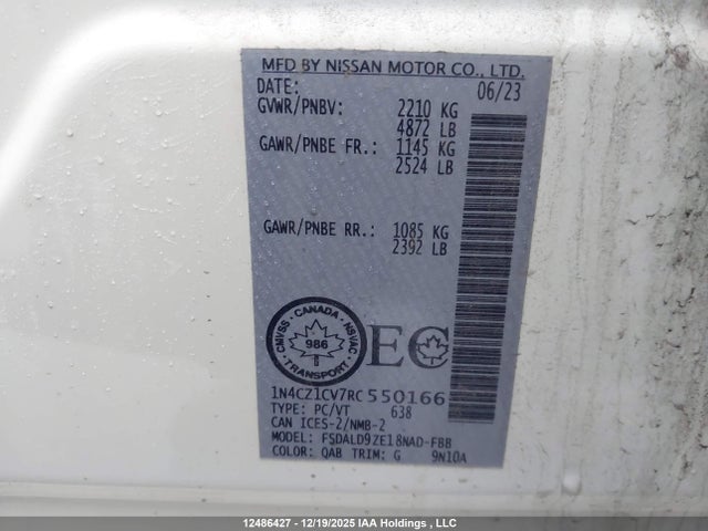 1N4CZ1CV7RC550166 Nissan Leaf Sv/sv Plus