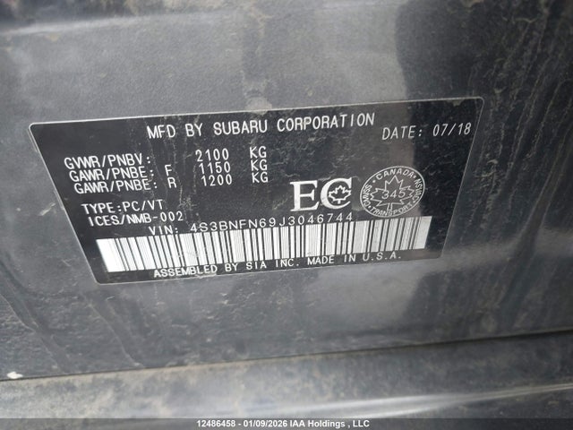 4S3BNFN69J3046744 Subaru Legacy 3.6r Limited W/eyesight Package