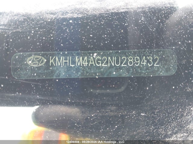 12486504 :رقم المزاد ، KMHLM4AG2NU289432 vin ، 2022 Hyundai Elantra Sel مزاد بيع