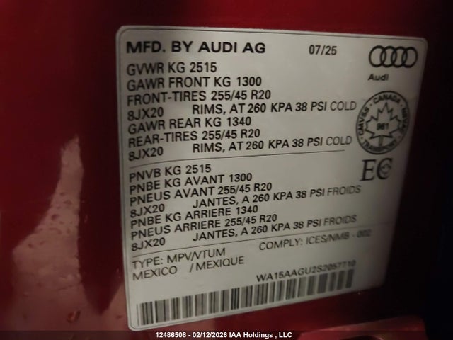WA15AAGU2S2057710 Audi Q5 Progressiv