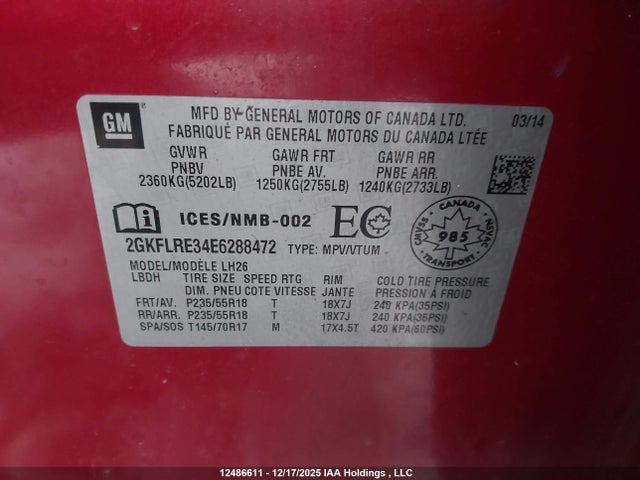 2GKFLRE34E6288472 GMC Terrain Sle-2