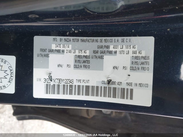 Aukcja sprzedaży 2014 Mazda Mazda3, vin: 3MZBM1K73EM122348, numer aukcji: 12486830