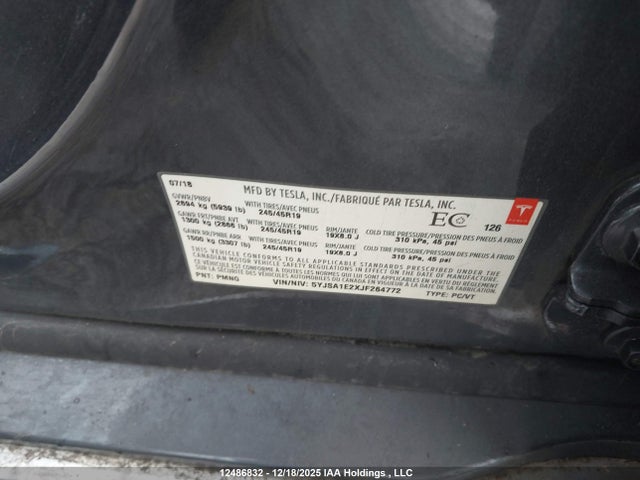 Tesla Model S 100d/75d/p100d 2018 5YJSA1E2XJF264772 Image 9