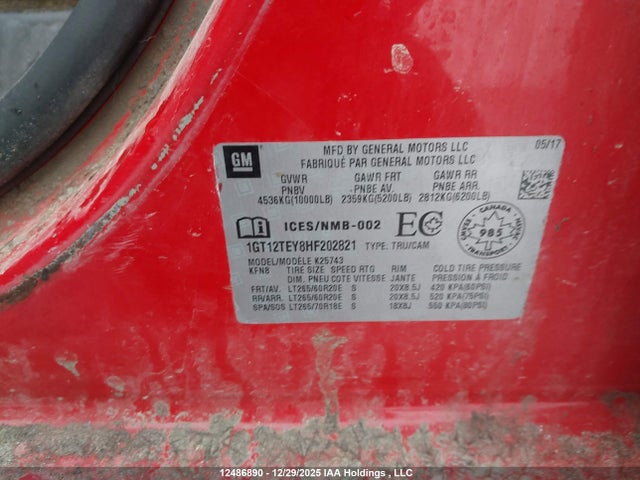 1GT12TEY8HF202821 GMC Sierra K2500 Slt