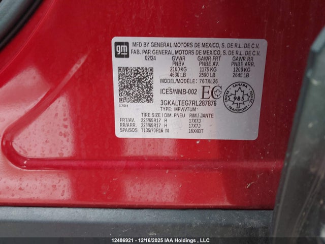 3GKALTEG7RL287876 GMC Terrain Sle